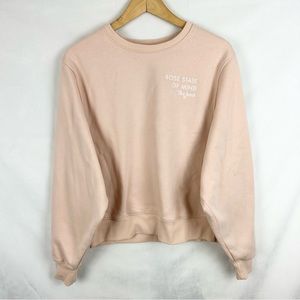 BRUNETTE THE‎ LABEL X JUNE MOTEL Rose State of Mind Crewneck Sweatshirt Sz S/M